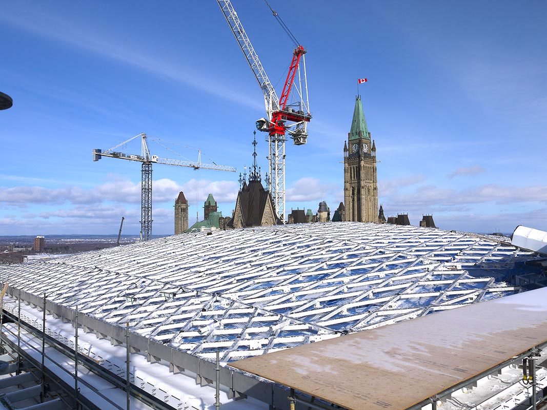 Canadian Broadcasting Corporation Airs Video of 1st Glass Panel Installed at West Block